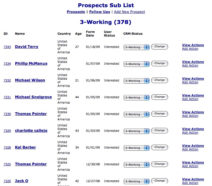 CRM Screenshot