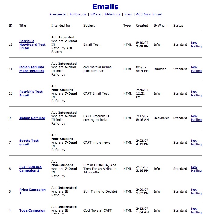 CRM Screenshot